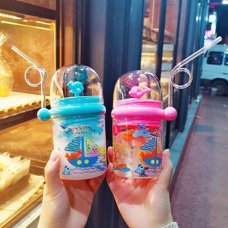 Cute Whale Baby Drinking Water Bottle250ML