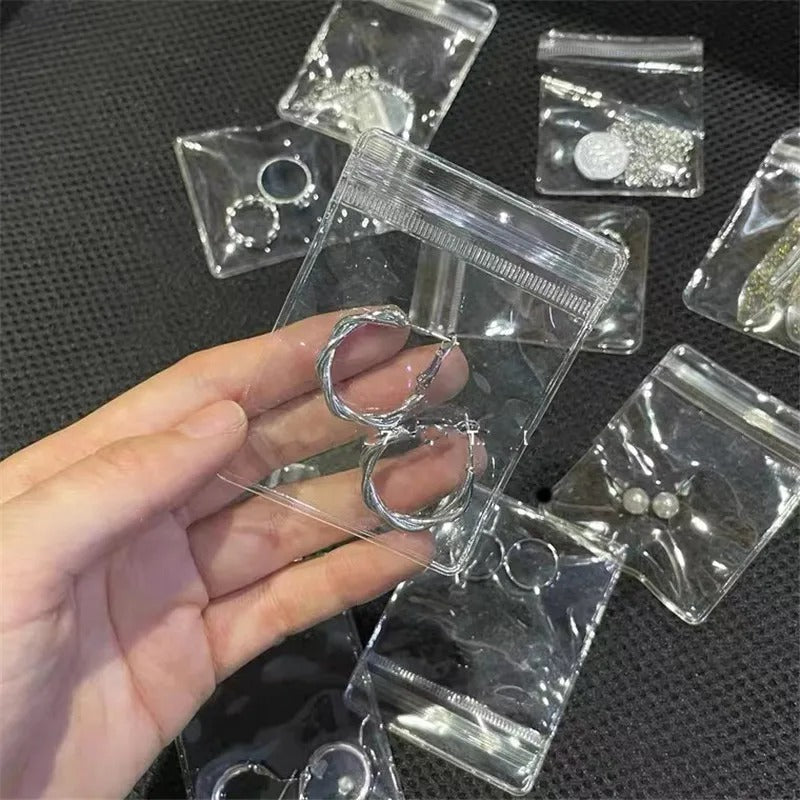 5 PCS PVC Self Sealing Jewelry Transparent Mini Storage Pouches