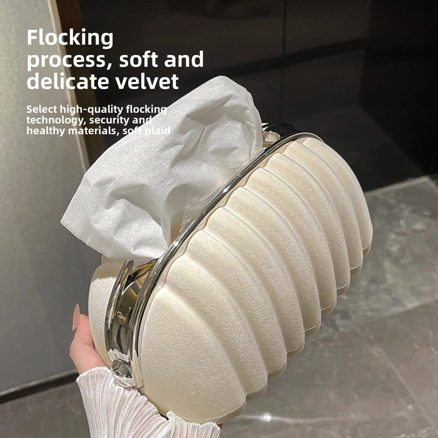 Luxury Shell Spring Loaded Tissue Box
