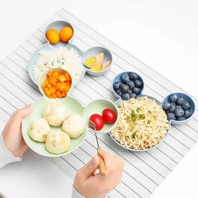 3PCs Wheat Straw Kids Dinner Set