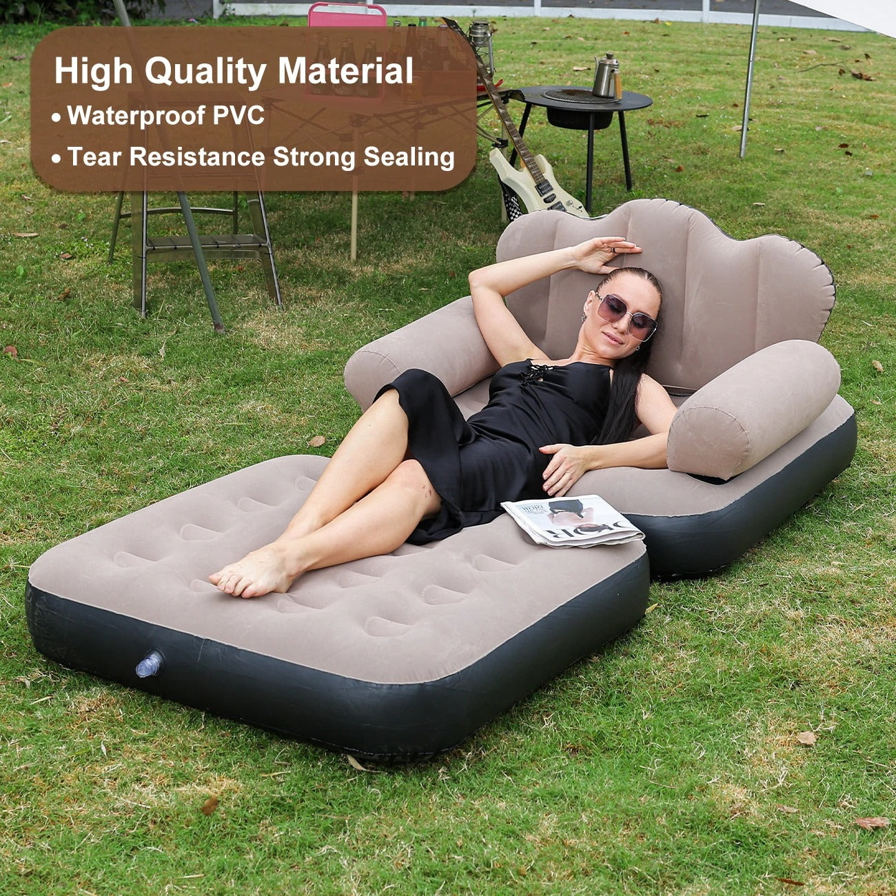 Folding Dual-Purpose Inflatable Sofa & Bed