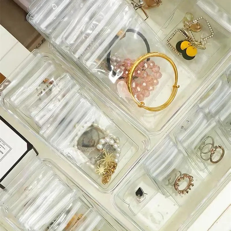 5 PCS PVC Self Sealing Jewelry Transparent Mini Storage Pouches