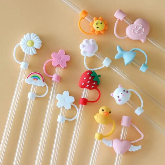 4PCs Silicon Tumbler Straw Cover (Random Covers)