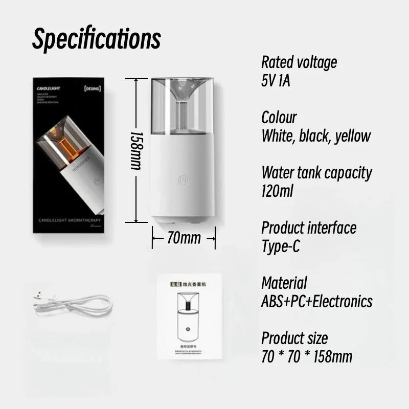 USB Electric Candlelight Aroma Humidifier