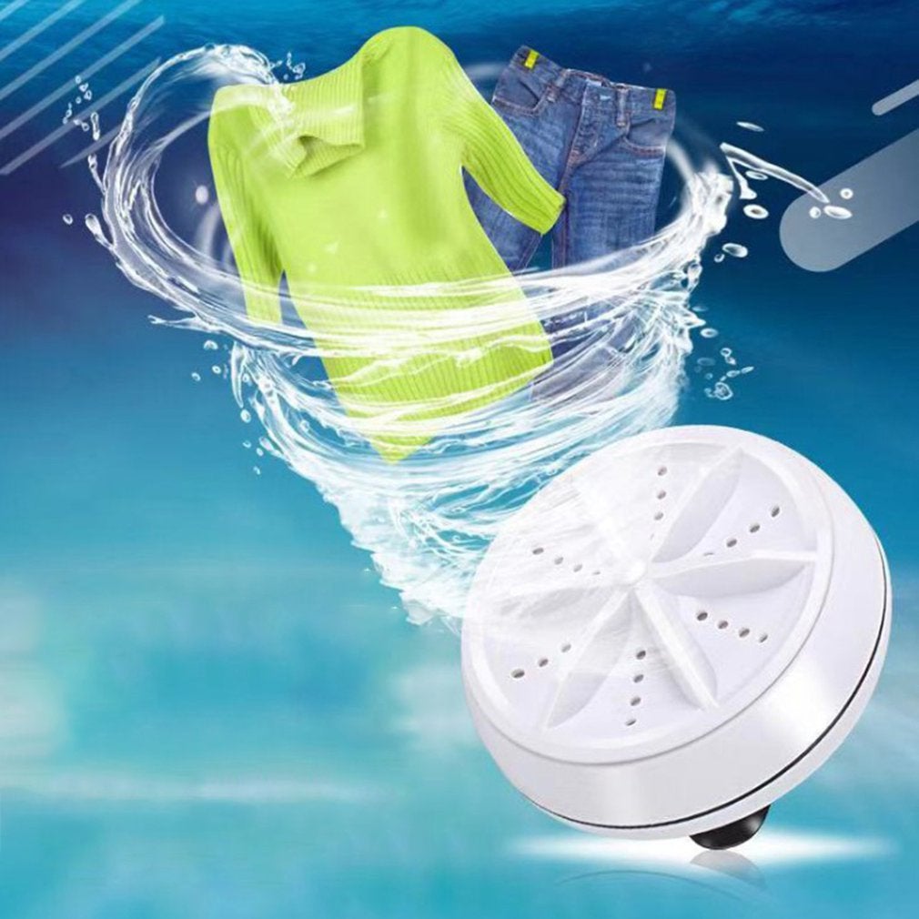 Mini Ultrasonic Washing Machine Portable Turbo Personal Rotating Washer Convenient Travel Home Business Travel - Easy Wholesale