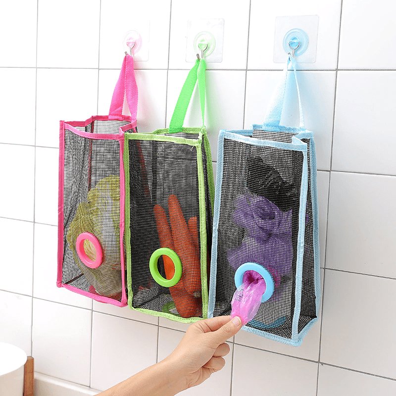 Multi-Purpose Hanging Shopper Dispenser Holder & Organizer Bag - Easy Wholesale