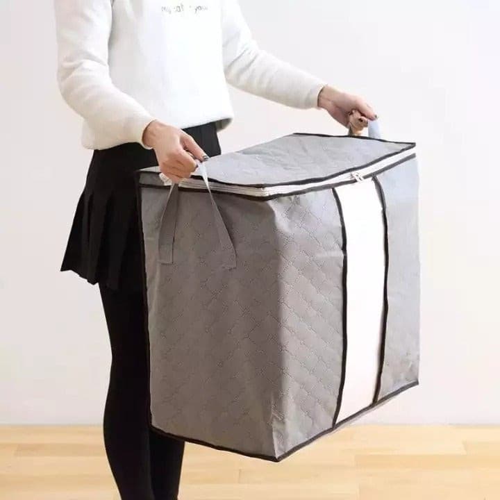 Multipurpose Storage Bag & Organizer for Clothes & Blanket | Grey - Easy Wholesale