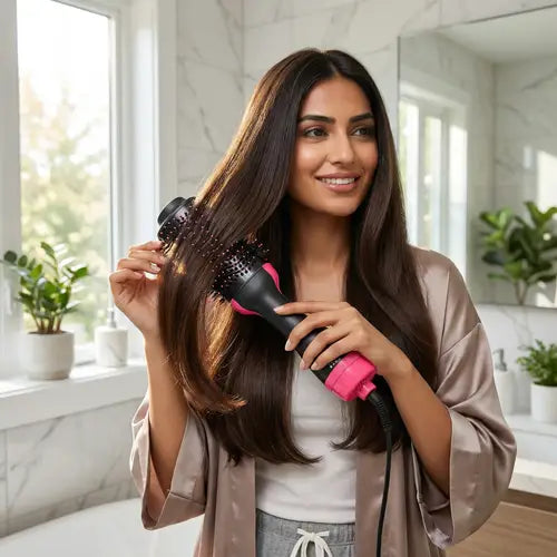 4 in 1 Hot Hair Brush & Straightener