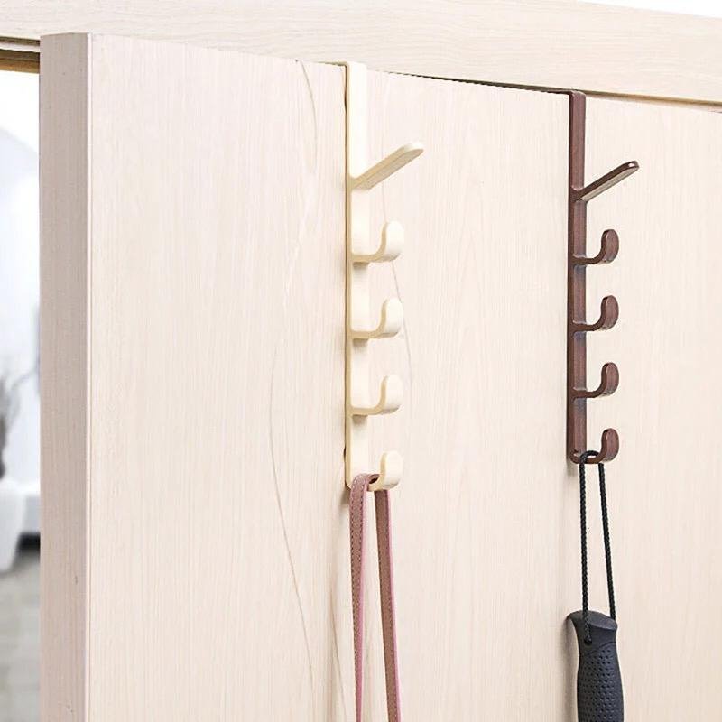 Over The Door Organizer Hanger Rack Coats Caps Clothes Holder with 5 Hooks - Easy Wholesale