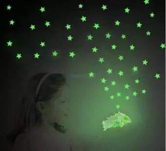 Pack of 100 - 3D Luminous Glowing Stars - Pink Color - Easy Wholesale