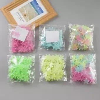 Pack of 100 - 3D Luminous Glowing Stars - Pink Color - Easy Wholesale