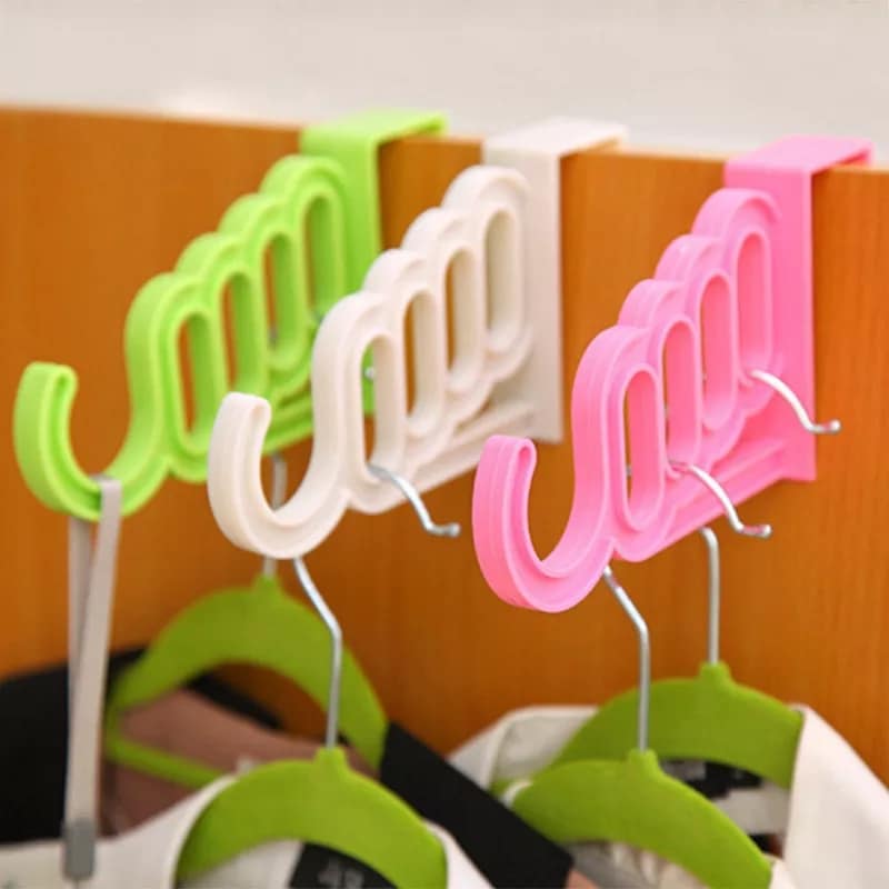 Pack Of 2 - 5 Hole Plastic Organizer Door Hooks. - Easy Wholesale