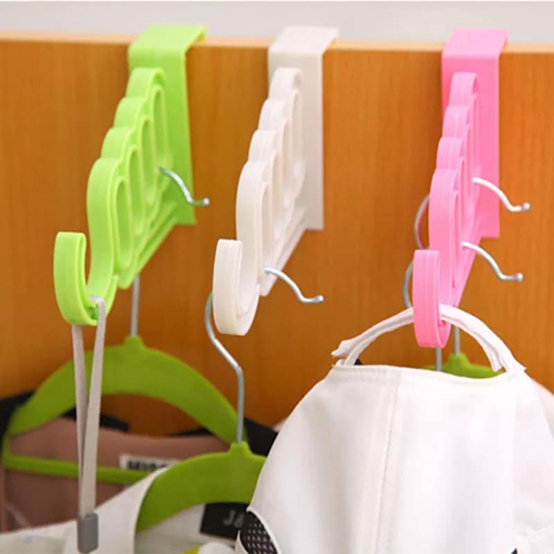 Pack Of 2 - 5 Hole Plastic Organizer Door Hooks. - Easy Wholesale