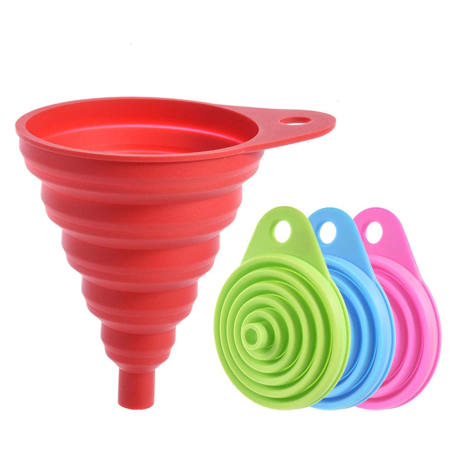 Pack Of 2 - Foldable and Collapsible Silicone Funnel - Easy Wholesale