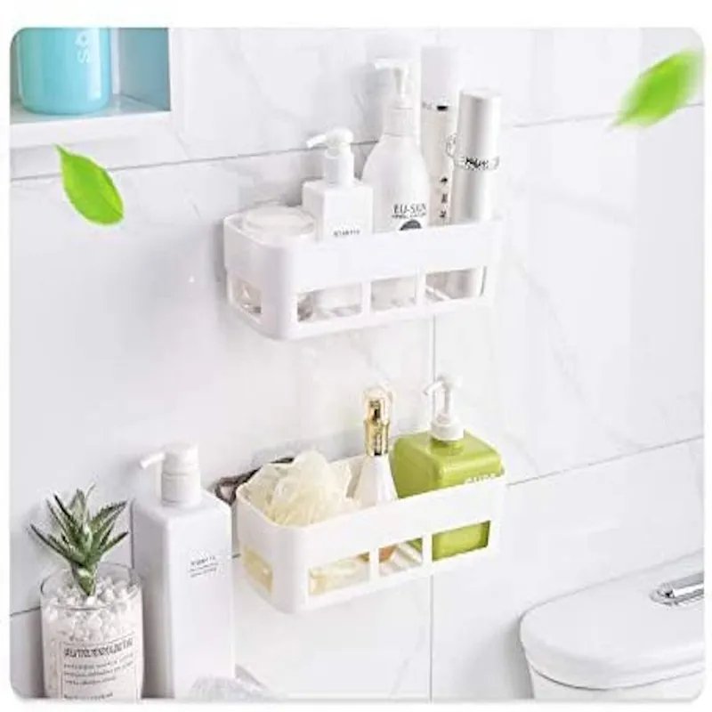 Plastic Storage Rack Self Adhesive Wall Storage Toilet Organizer - Easy Wholesale