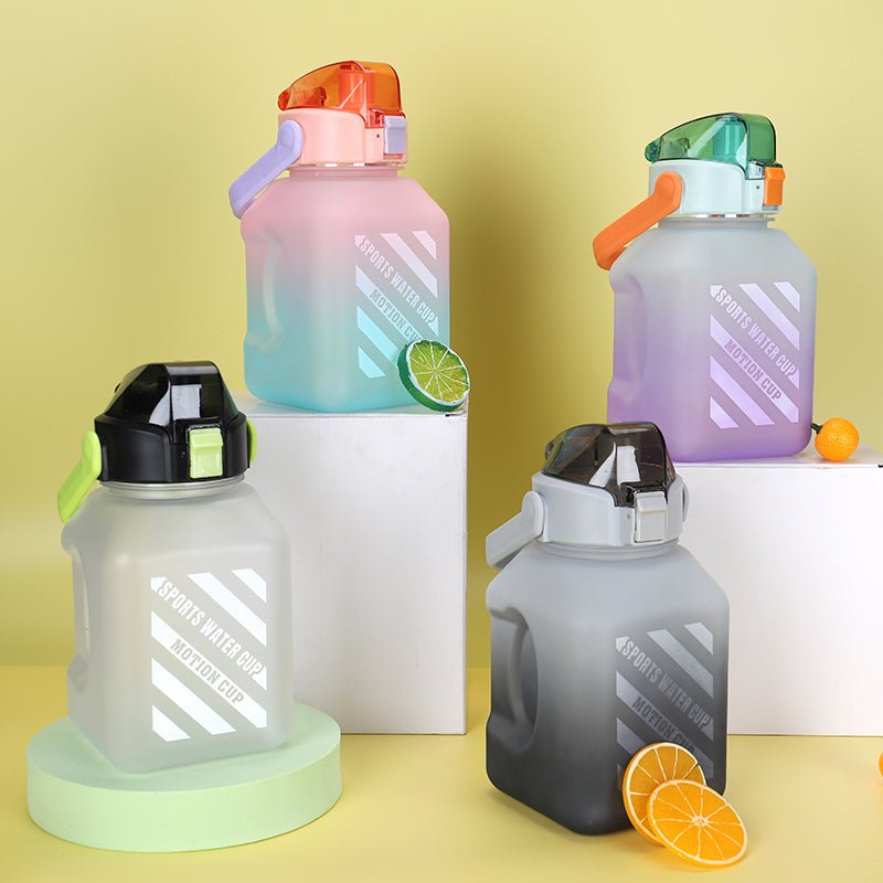 Portable High Value Square Sports Water Bottle With Straw. - Easy Wholesale