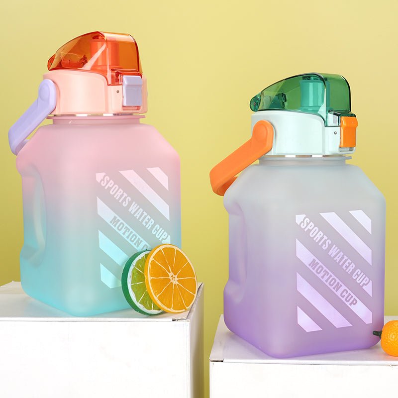 Portable High Value Square Sports Water Bottle With Straw. - Easy Wholesale