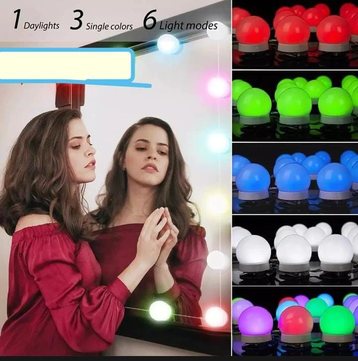RGB - Colorful LED Mirror Lights Vanity (10 Bulbs). - Easy Wholesale