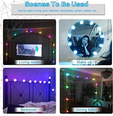 RGB - Colorful LED Mirror Lights Vanity (10 Bulbs). - Easy Wholesale