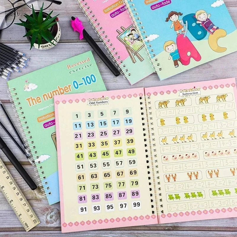 Sank Magic Practice Copybook Pen Preschools Kids 4-Pcs - Easy Wholesale
