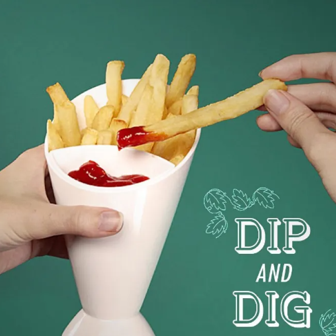 French Fries Dipping Cone Ketchup Salad Cup
