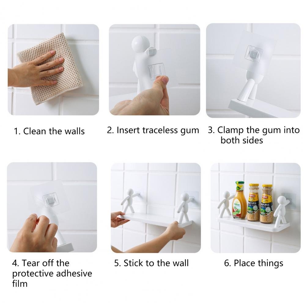 Self-adhesive Creative Kitchen Storage Wall-mounted Shelves. - Easy Wholesale