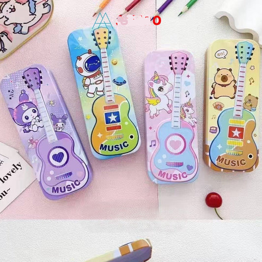 Metal Guitar Pencil Box