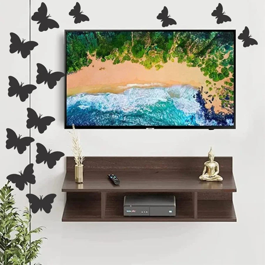 50PCs Wooden Butterfly Wall Sticker