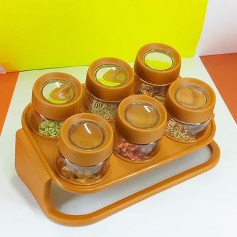Spice Zone 6 Pieces Masala Rack With Elegant Stand - Easy Wholesale