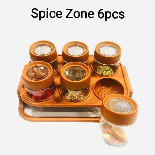 Spice Zone 6 Pieces Masala Rack With Elegant Stand - Easy Wholesale