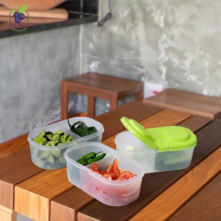 Splash Dual Compartment Food container - Pack Of 2 - Easy Wholesale
