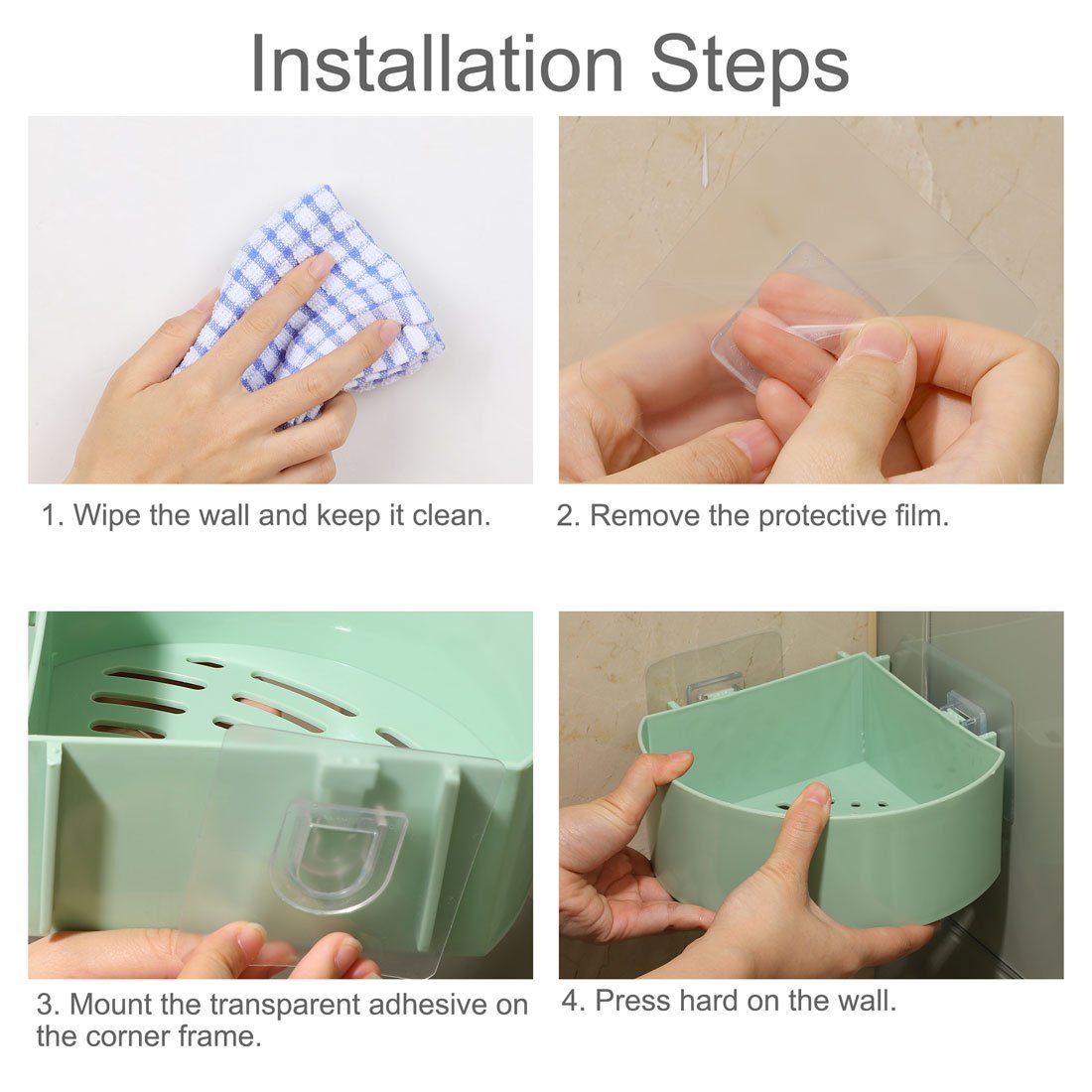 Universal Corner Shelf Storage Rack Wall Mounted Plastic Storage Organizer - Easy Wholesale